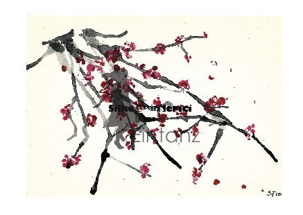Wasserzeichen_Acryl Kirschblüten am Zweig I 04-20